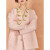 乔与花樽新中式外套女装秋冬款富家千金感设计感大衣小香风高级针织衫上衣 粉色 S