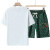 律戈森361夏季套装男士冰丝两件套高端短裤刺绣圆领短袖恤衣服ＮIKE 白色 M