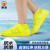 慎固 防水鞋套 加厚硅胶一体成型防雨防滑雨靴套 黄色 M码(35-39)