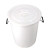 海斯迪克 HK-370  圆形收纳桶大容量水桶 酒店厨房垃圾桶 工业环卫物业垃圾桶 60L桶 白色带盖