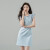 韩语琳空间韩语琳法式连衣裙女夏季2023新款气质修身显瘦高级感短款无袖裙子 浅蓝色 S