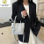 酷奇袋鼠（KUQIDAISHU）欧韩时尚简约大容量水桶包2024春夏新款气质百搭款女士单肩手提包 杏仁卡