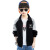 豆豆卡曼男童春秋款外套3-8-15岁小男孩穿的百搭夹克运动服中大童棒球服 五角星黑色(外套) 130cm