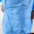一次性工作服白大褂无纺布防尘养殖厂实验室参观服加厚 L(165-170) SMS加厚蓝色针织袖口纽扣款