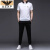 AEXP阿玛EA7XP尼旗下夏季男士运动套装桑蚕丝休闲潮流高端冰.丝短袖t 黑色8323(短袖+长裤) 165/M