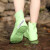 防水防雨鞋套加厚防滑耐磨女学生鞋套下雨天户外儿童硅胶鞋套 中筒加厚双层底绿色 S30-33码鞋