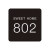 门牌号码牌创意宾馆酒店饭店包厢房间房号牌个性数字指示牌标 DZG505黑底立体白字 12x12cm