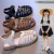 女童凉鞋包头夏季新款2-8岁罗马鞋小女孩公主鞋软底防滑透气童鞋 X551黑色 25码/内长约16.3厘米