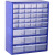 日式塑料桌面抽屉元件盒乐高收纳箱零件物料盒螺丝分类工具柜 蓝色24格