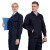 久臻 HCJ810-31 棉质长袖劳保工作服套装加厚男女工作服套耐洗耐穿 藏青色 3XL 