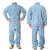 牛皮电焊工作服焊工焊接防烫保护衣工作服电焊工皮衣 蓝色纯皮套装 XL