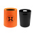 FW1268 简约双层拉极桶厨房垃圾篓纸筒塑料垃圾桶双层带内筒 中号橙色