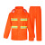 批发橙红色反光雨衣雨裤套装 环卫工人园林公路绿化户外雨衣 内衬防水里布 M