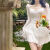 语贝集法式赫本风连衣裙2024夏季新款女装气质女神范法式性感纯欲风超仙 白色长袖 L 120-130斤