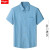 卡度顿特大码XL-8XL男士条纹短袖衬衫夏装薄款商务胖子肥佬弹力半袖衬衣 蓝色 XL适合150斤左右