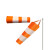 美奥帮 YM-1599 气象风向袋 风向标 风向测量 户外风向检测自备柱子 1.5米大号橙白款