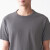 无印良品 MUJI 男式 粗棉线 天竺编织 口袋 短袖T恤 ABA05A1S 深灰色 XS