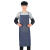 牛仔围裙工作围裙劳保电焊男女韩版时尚厨房餐厅耐磨帆布围裙 尺寸(大号)1m*70cm(2条)