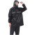 鸣固 雨衣雨裤套装 防暴雨反光分体式雨衣 黑色4XL MG-ST-1460