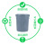 灰色加厚洗车储水桶塑料桶手提圆桶大号水桶银灰色塑料熟胶 100K型桶配套沥水篮