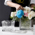 苏墨简约玻璃花瓶透明方形花盆简约现代插花桌面烛台客厅家居收纳饰品 珠点1515方钢 中等