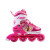 迪士尼（Disney） 八轮PU全闪光儿童轮滑鞋套装儿童可调节旱冰鞋套装配头盔护具溜冰鞋 粉红色公主 35-38