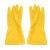 厚创 加厚加长牛筋乳胶手套防水耐用厨房清洁洗碗工业橡胶劳保手套 柠檬黄 M