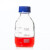 SiQi透明玻璃丝口瓶茶色棕色玻璃瓶塑料螺口蓝盖密封瓶试剂瓶螺纹带刻度多规格 透明丝口瓶250ml