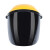 点焊面罩 焊工电焊面罩面具PC头戴式防护烤脸隔热轻便简易防打眼 黄顶绿屏