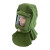 LISM披肩面罩石材切割喷漆打磨粉尘作业工厂装修打磨防尘面罩披肩头罩 绿色喷砂帽(帆布玻璃屏)