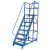 仁聚益定制适用超市步梯带轮子登高车移动平台梯子仓库理货梯登高梯AA 3.5米平台带轮
