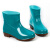 雨花泽 短筒雨鞋女水鞋低筒PVC牛筋厚底加绒纯色工作鞋雨靴防水鞋子 玉蓝色37码