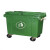 660L升带轮环卫垃圾桶大型挂车桶大号户外垃圾箱市政塑料带轮 660L升级料-绿色带轮.无盖