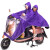 援邦 双人雨衣雨披 双人双帽檐牛津雨披成人加大加厚骑行摩托电动车 紫色3X双人 
