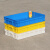 长方形塑料矮周转箱加厚浅盘食品箱豆腐箱面条箱面包箱扁平塑料盒 140筐60.5*43*15cm 蓝-外径-长*宽*高(无盖)