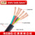 国标RVV2芯3芯4芯5芯6芯0.12/0.2/0.3平方信号电源护套电缆线 电缆线6芯0.5平方100米