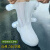 雨鞋套防水防滑高弹加厚时尚脚套便携式成人骑手鞋套水鞋雨靴工业品 zx白色高筒 3XL码 46请参考尺码表