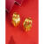 臻选品牌同款几何耳环简约设计越南沙金女生沙金气质个性时尚首饰品镂空圆弧 E2272 几何耳环 送专柜礼盒 M