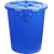 大号垃圾桶带盖户外家用特大号商用厨房无盖圆桶环卫潲水桶带轮子 120升蓝色无盖（加厚款）