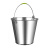 庄太太【12L】圆形白铁皮赠品桶百货加厚手提水桶垃圾铁桶大号油桶镀锌桶