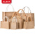 采易乐 黄麻手提袋 环保购物袋 礼物包装袋 简约打包袋 常规加大号帆布拼接款（37*26*17cm）09818