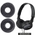 呆闲适用原装索尼MDR-ZX300皮耳罩ZX100 ZX110AP耳机套V150 V250 V300头戴式海 蓝色皱皮L/R印字款 一对70m
