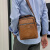 波斯丹顿袋鼠新款男士单肩包斜挎包商务男包时尚公文包背包牛皮包斜挎包潮 深棕色 21*25*7cm #2# 1英寸