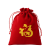 红色新年福袋绒布首饰饰品珠宝玉器包装袋文玩喜糖平安抽绳收纳袋 金边福字中号 10x8