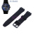 珠佩丽适用于Swatch斯沃琪表带果冻系列黑蓝色SUSB401 SUSB402 406101 SUSB411表带 20mm
