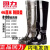 适用上海雨鞋加长高筒水靴男士工作防水鞋防滑雨靴钓鱼劳 8199棕彩(加绒) 加高筒 44