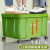 柏钢 大号绿色工业储物箱塑料箱带盖周转箱带轮收纳整理箱430*290*245