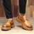 Walker Shop工装鞋男【手工缝线】马丁靴低帮英伦风大头男士透气软面皮鞋 黄棕色 38
