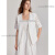 ELLE白色设计感镂空刺绣西装外套女2024夏季新款通勤风短袖小西服 白色 S