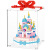 奇玩缘粉色城堡蛋糕儿童益Y智拼装玩具微型小颗粒积木7548一件 玲娜蛋糕盒7544 +1米灯串
